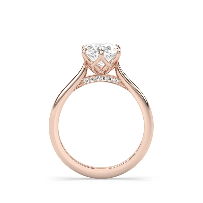 Sotiya Vintage Tulip Prong Cathedral Oval Cut Engagement Ring Sterling Silver-Sotiya