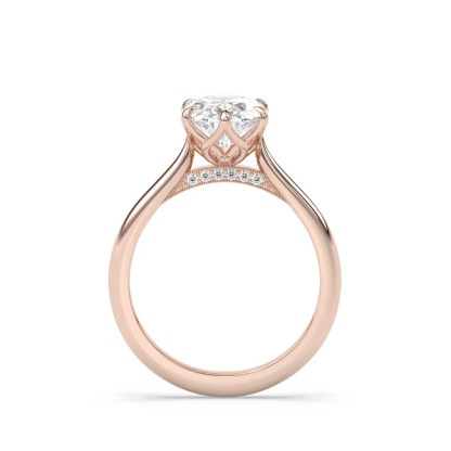 Sotiya Vintage Tulip Prong Cathedral Oval Cut Engagement Ring Sterling Silver-Sotiya