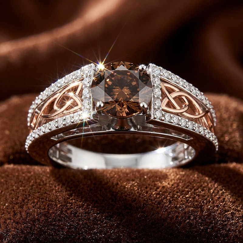 Sotiya Vintage Celtic Knot Round Cut Engagement Ring Sterling Silver