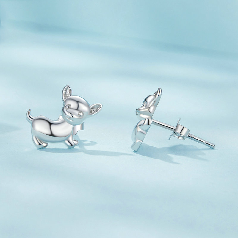 Sotiya Cute Chihuahua Dog Stud Earrings Sterling Silver-Sotiya