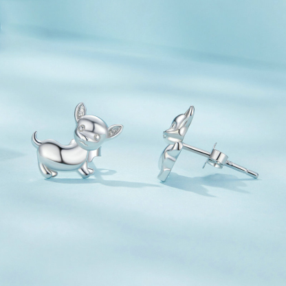 Sotiya Cute Chihuahua Dog Stud Earrings Sterling Silver-Sotiya
