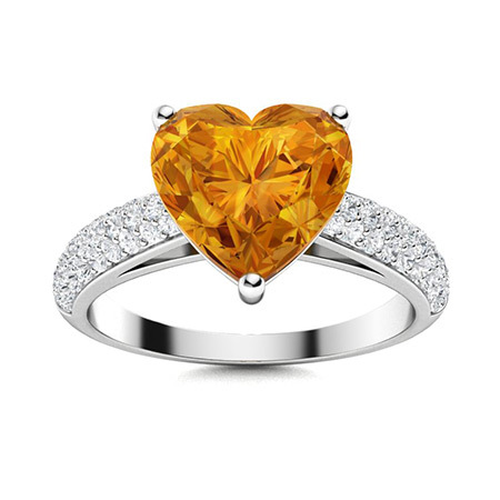 Sotiya Customizable 12 Birthstone Curved Pave Heart-Cut London Blue Topaz Engagement Ring Sterling Silver-Sotiya