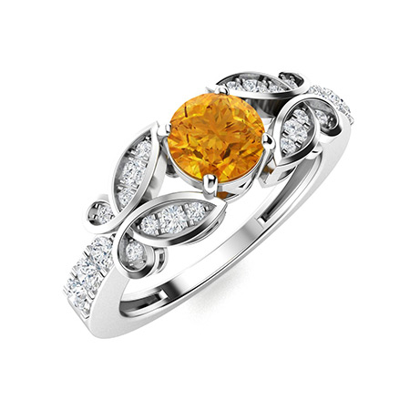 Sotiya Customizable 12 Birthstone Butterfly Round Cut Engagement Ring Sterling Silver