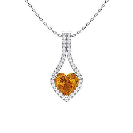 Sotiya Customizable 12 Birthstone Heart Cut Necklace Sterling Silver-Sotiya