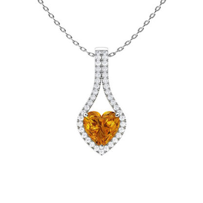 Sotiya Customizable 12 Birthstone Heart Cut Necklace Sterling Silver-Sotiya