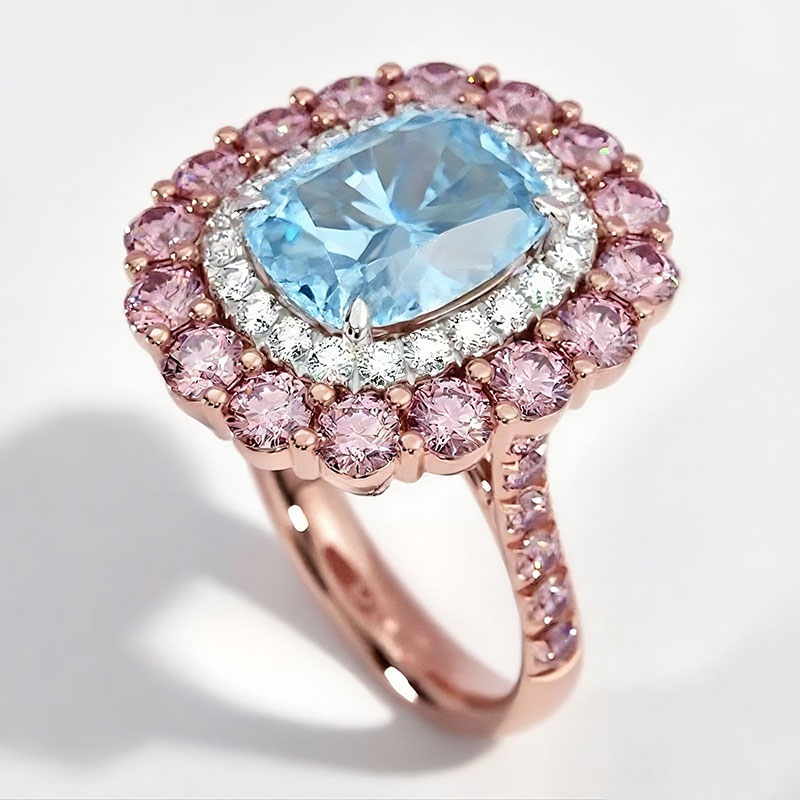 Sotiya Cathedral Cushion Cut Multi Colored Engagement Ring Sterling Silver-Sotiya