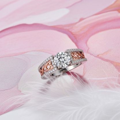 Sotiya Vintage Celtic Knot Round Cut Engagement Ring Sterling Silver-Sotiya