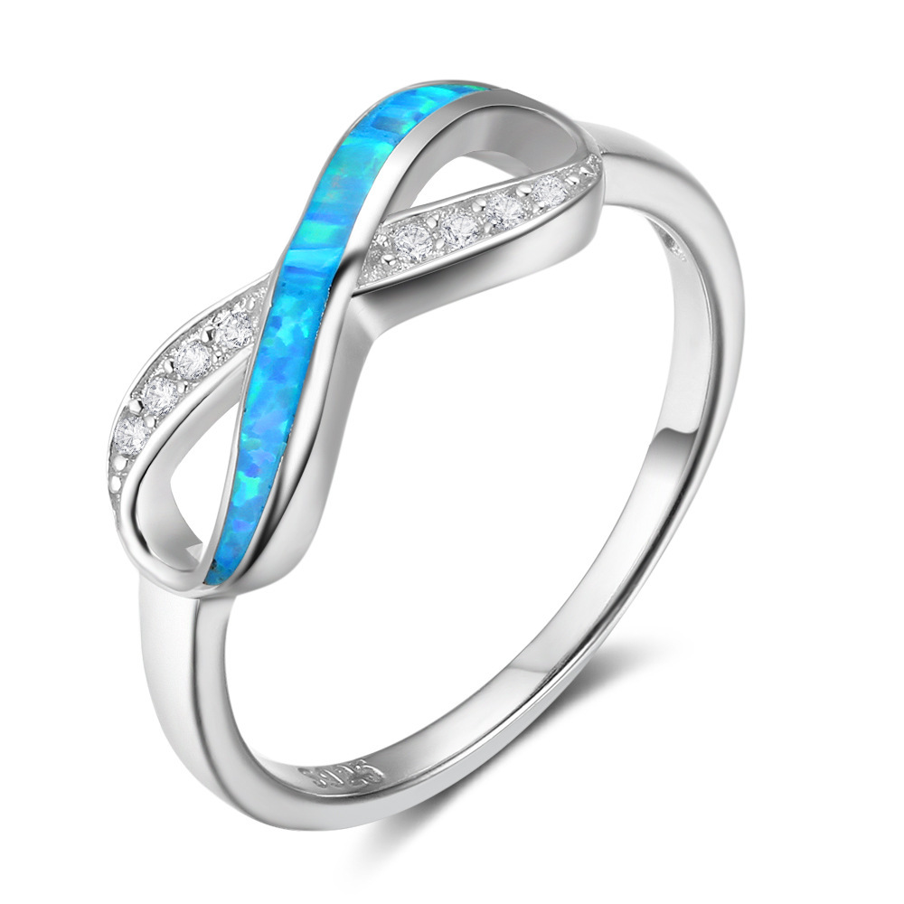 Sotiya Infinity Opal Women's Wedding Ring Sterling Silver-Sotiya