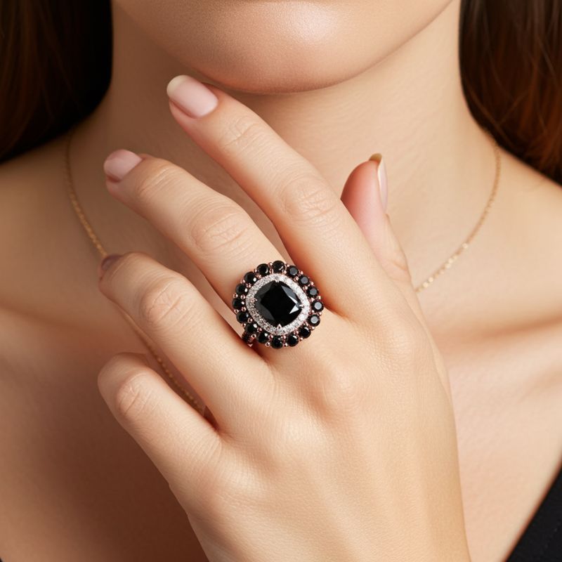 Sotiya Cathedral Double Halo Cushion Cut Engagement Ring Sterling Silver-Sotiya