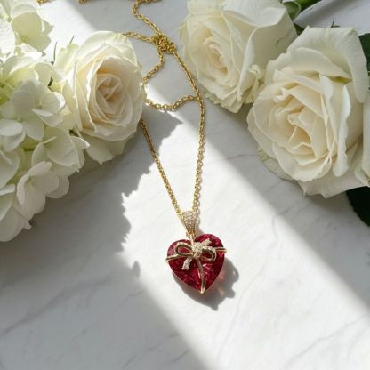 Sotiya Bowknot Heart Necklace Sterling Silver