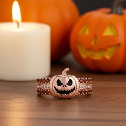 Sotiya Chocolate Skull Pumpkin Inspired Cocktail Ring Sterling Silver-Sotiya