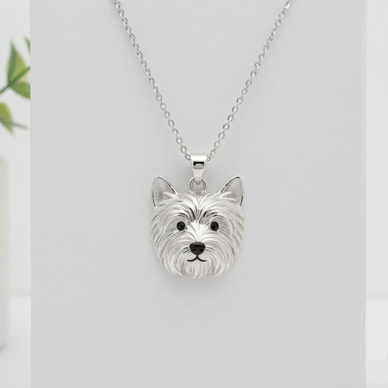 Sotiya West Highland White Terrier Enamel Pendant Necklace-Sotiya