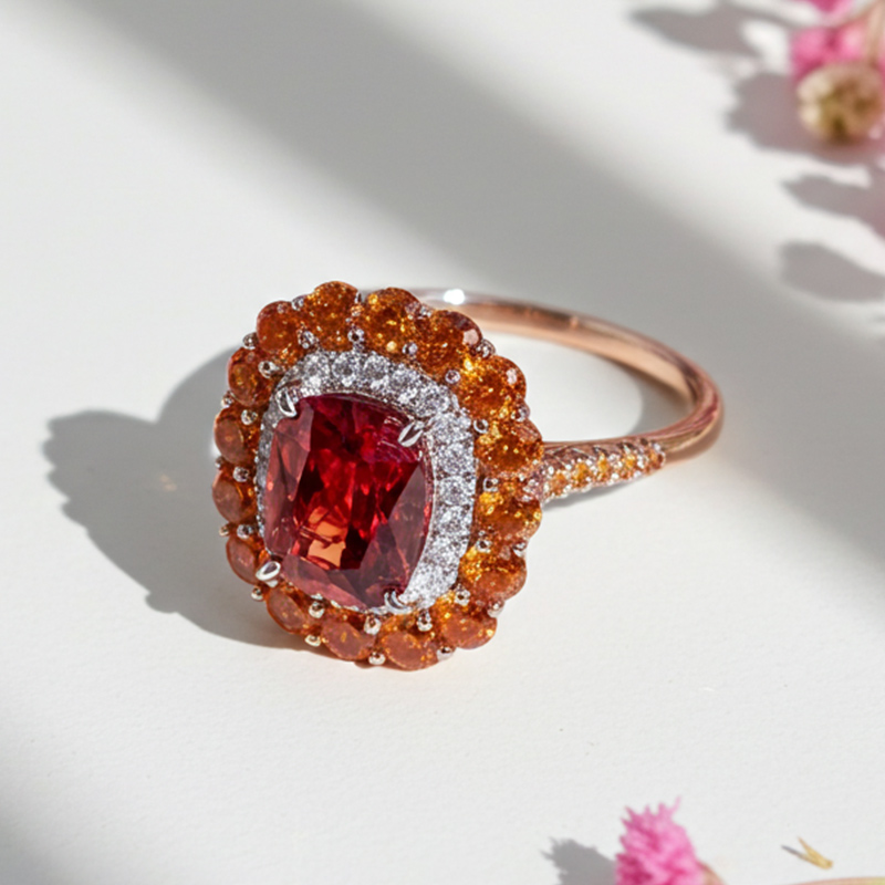 Sotiya Cathedral Double Halo Cushion Cut Engagement Ring Sterling Silver-Sotiya