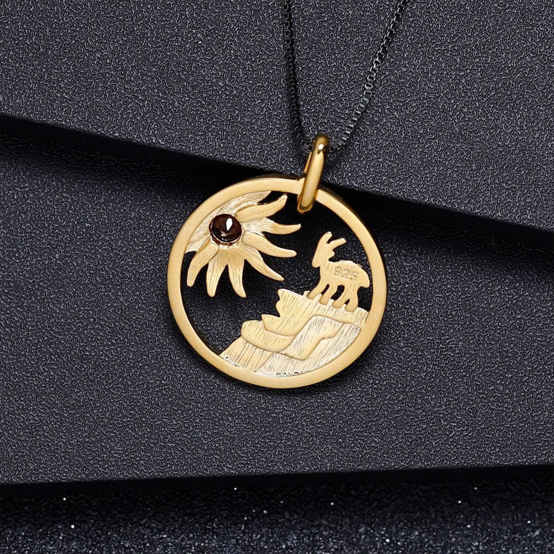 Sotiya Coffee Natural Smoky Quartz Animal Nature Inspired Necklace Sterling Silver-Sotiya