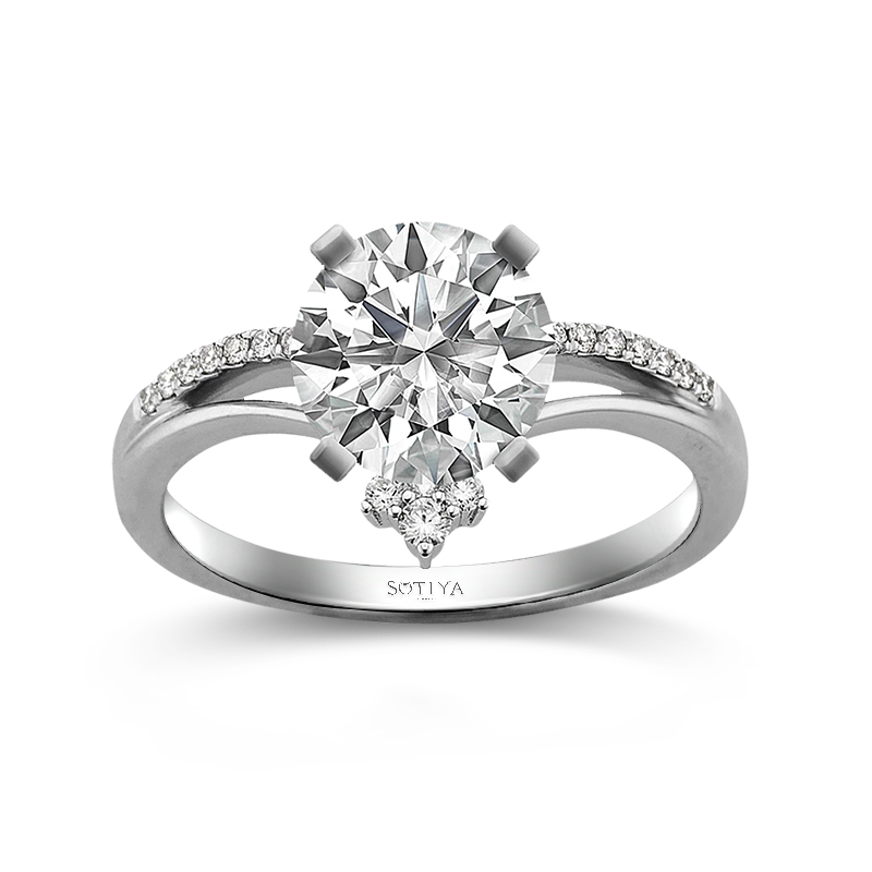Sotiya Contour Round Cut Engagement Ring Sterling Silver