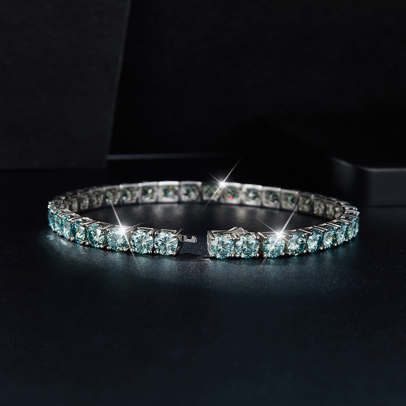 Sotiya Classic Round Cut Moissanite Tennis Bracelet Sterling Silver-Sotiya