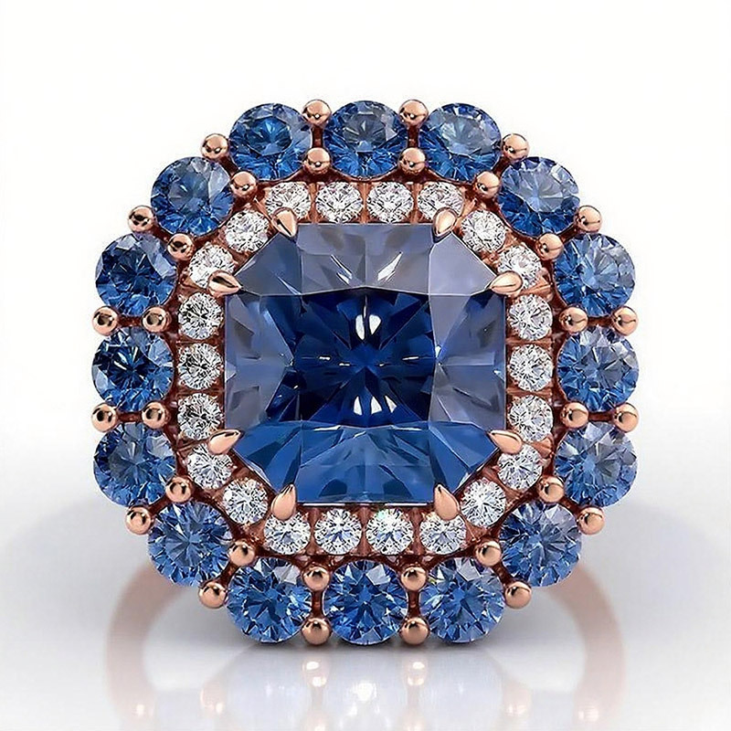 Sotiya Cathedral Double Halo Amethyst Purple Asscher Cut Engagement Ring Sterling Silver-Sotiya