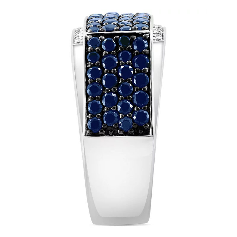 Sotiya Sapphire Blue Unisex Men's Ring Sterling Silver-Sotiya