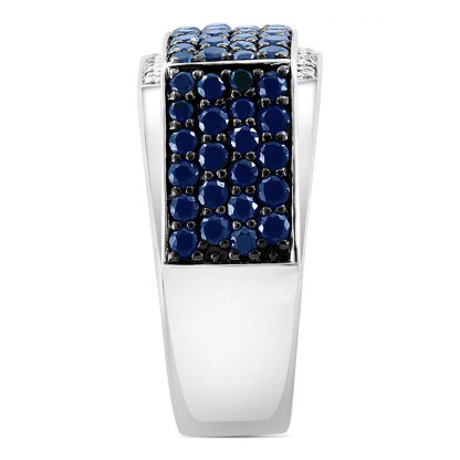 Sotiya Sapphire Blue Unisex Men's Ring Sterling Silver-Sotiya