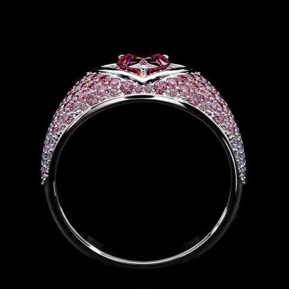 Sotiya Halo Heart Cut Gradient Micro Pave Coffee Engagement Ring Sterling Silver-Sotiya