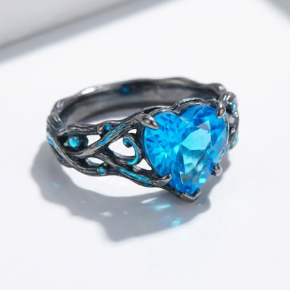 Sotiya Fluorescence Intertwined Heart Cut Engagement Ring Sterling Silver-Sotiya