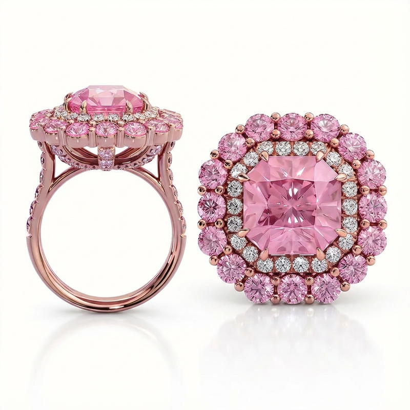 Sotiya Double Halo Amethyst Purple Asscher Cut Jewelry Set Sterling Silver-Sotiya