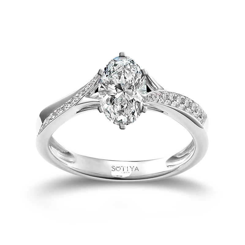 Sotiya Cathedral Oval Cut Engagement Ring Sterling Silver