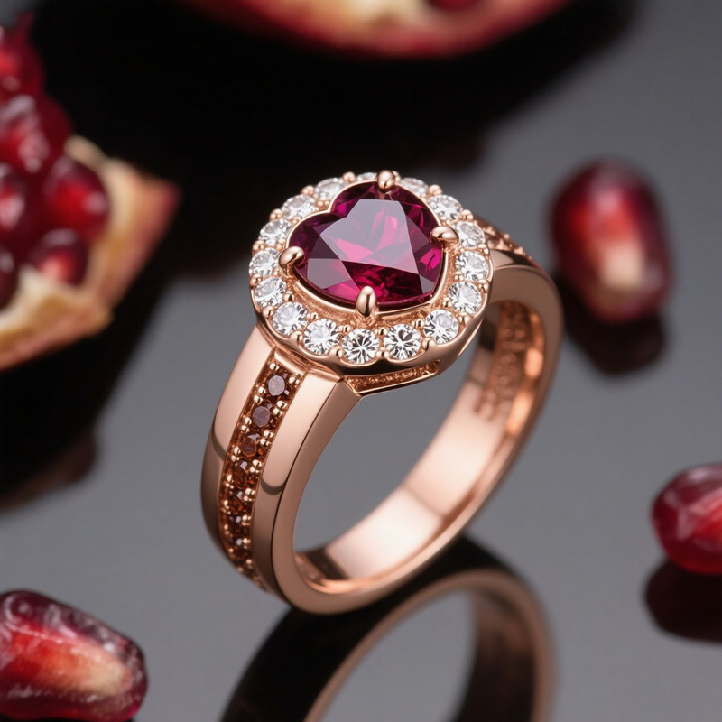 Sotiya Halo Heart Cut Coffee Engagement Ring Sterling Silver-Sotiya