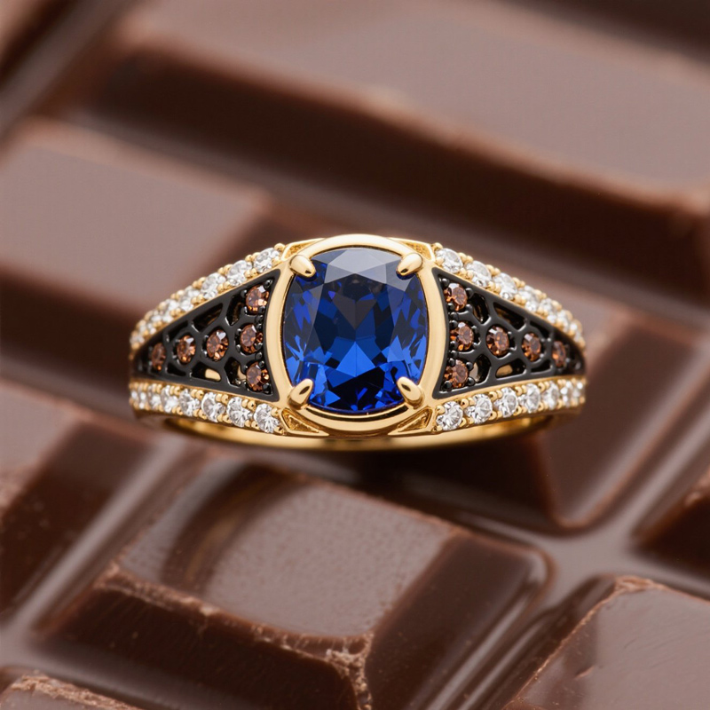 Sotiya Two Tone Cushion Cut Coffee Engagement Ring Sterling Silver-Sotiya