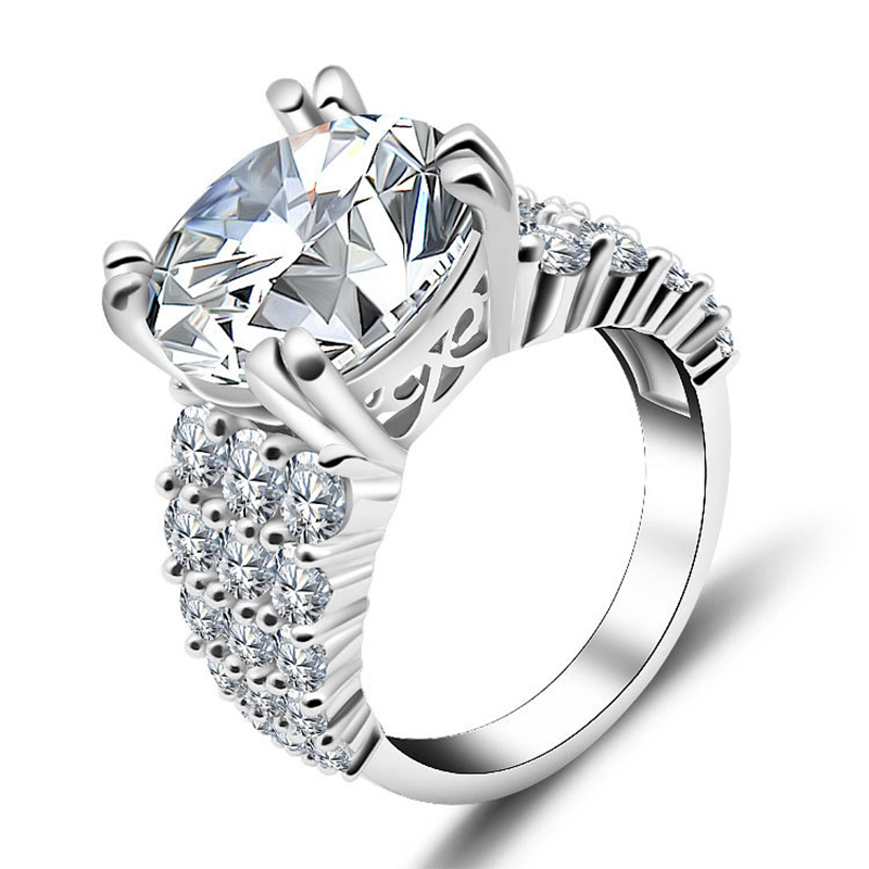 Sotiya Wide Round Cut Engagement Ring Sterling Silver-Sotiya