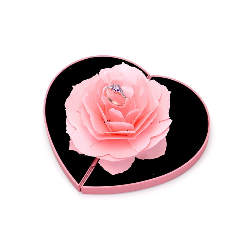 Sotiya Heart Shape Rose Flower Ring Box-Sotiya