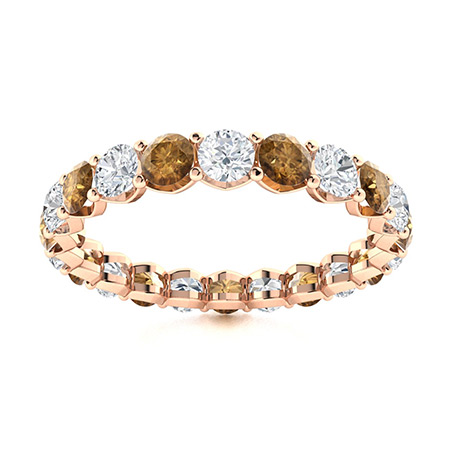 Sotiya Classic Round Cut Coffee Eternity Ring Sterling Silver-Sotiya