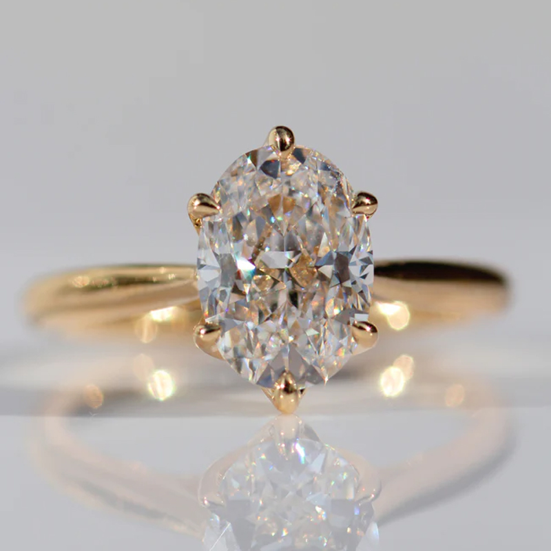 Sotiya Vintage Tulip Prong Cathedral Oval Cut Engagement Ring Sterling Silver-Sotiya