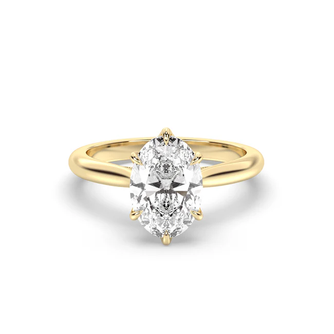 Sotiya Vintage Tulip Prong Cathedral Oval Cut Engagement Ring Sterling Silver-Sotiya