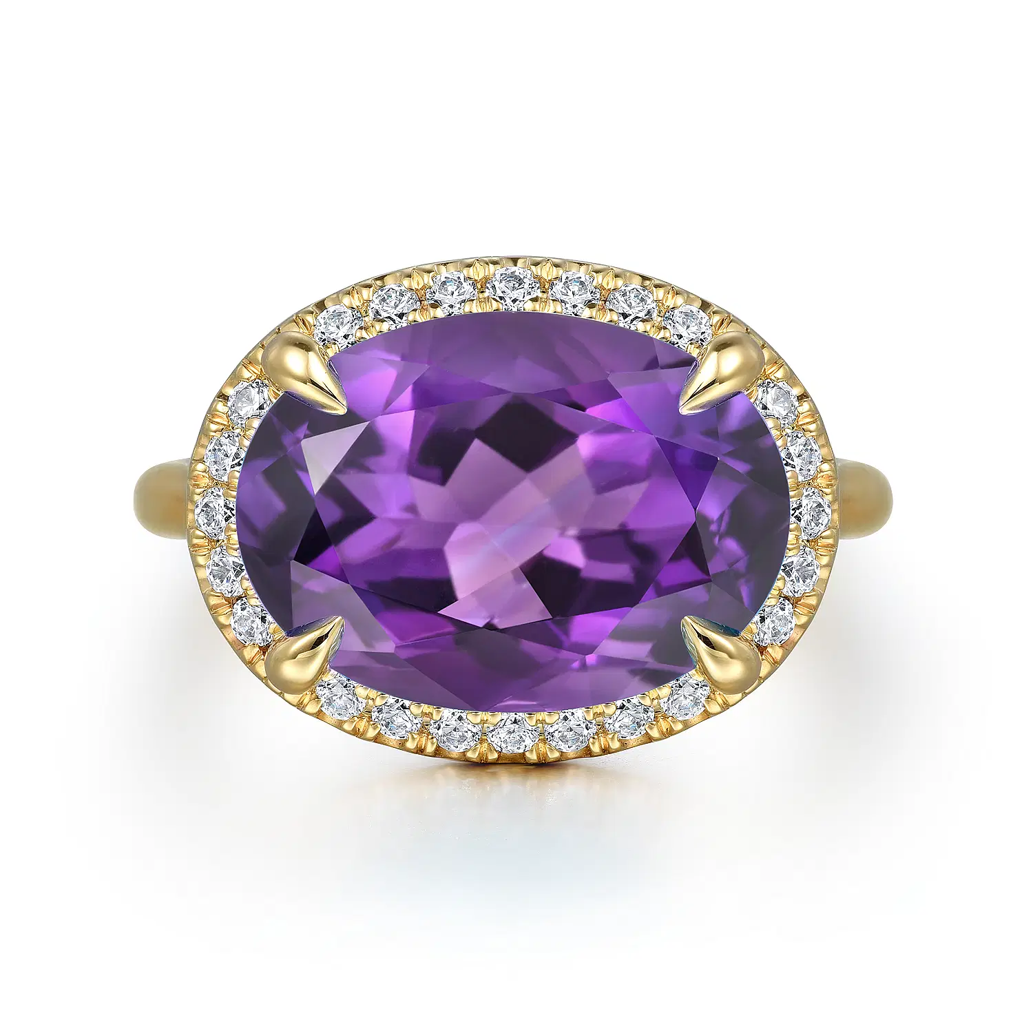 Sotiya Cathedral Oval Cut Amethyst Flower Pattern Gallery Flower Engagement Ring Sterling Silver-Sotiya