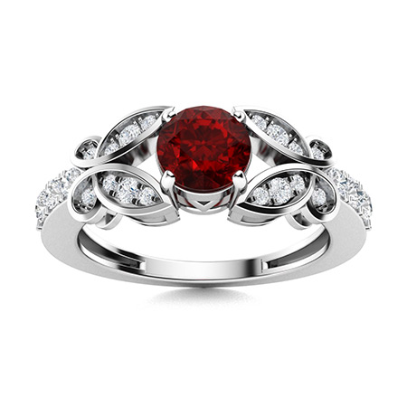 Sotiya Customizable 12 Birthstone Butterfly Round Cut Engagement Ring Sterling Silver