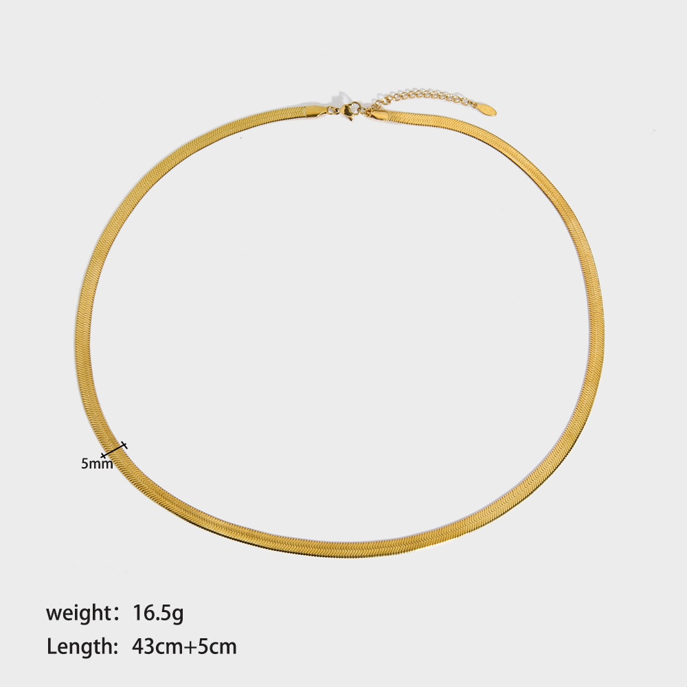 Sotiya Omega Necklace Titanium Steel with Gold Plating-Sotiya