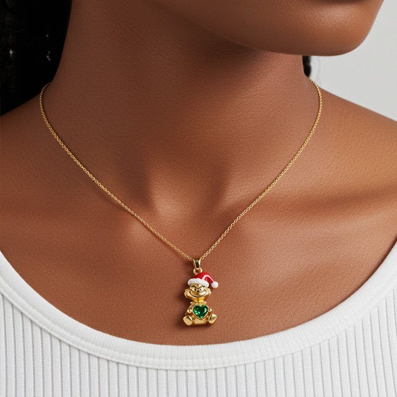 Sotiya Christmas Monster Embraces Love Heart Necklace Sterling Silver-Sotiya