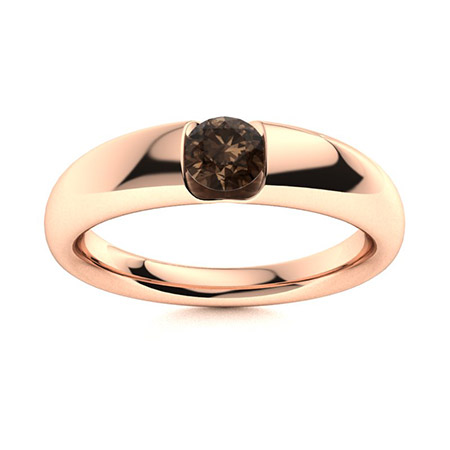 Sotiya Solitaire Coffee Round Cut Men's Wedding Ring Sterling Silver-Sotiya