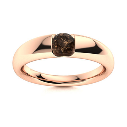 Sotiya Solitaire Coffee Round Cut Men's Wedding Ring Sterling Silver-Sotiya