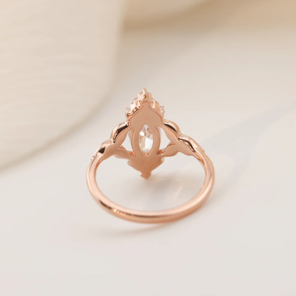 Sotiya Marquise Cut Mermaid Tail Engagement Ring Sterling Silver-Sotiya