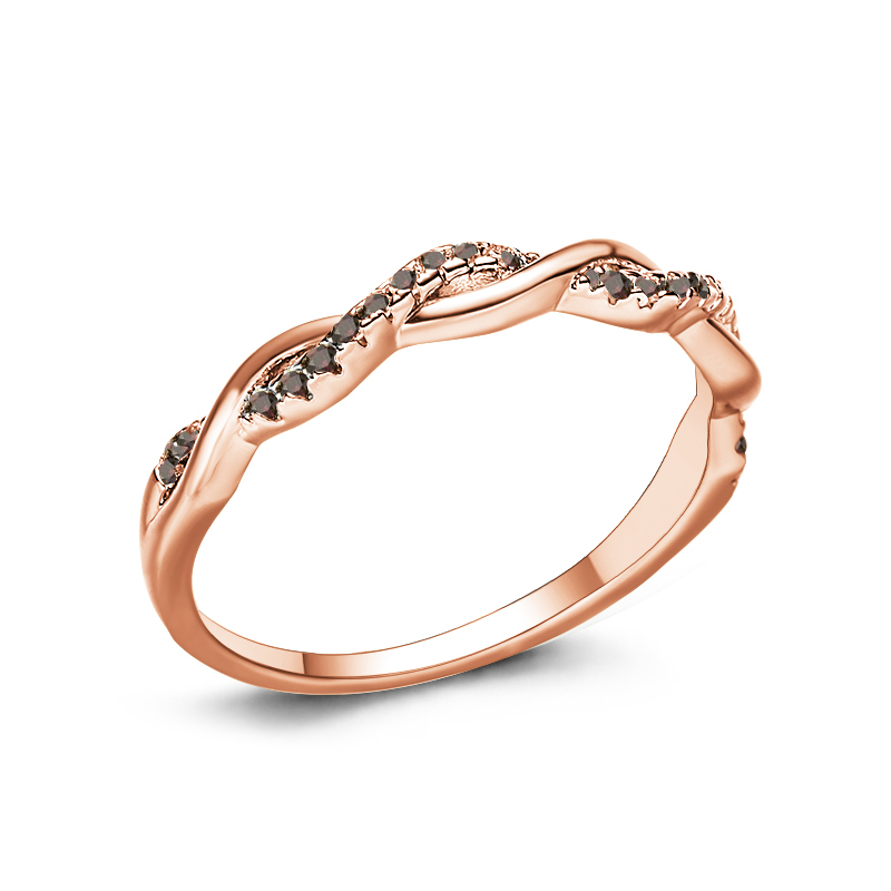 Sotiya Twist Coffee Women's Wedding Ring Sterling Silver-Sotiya