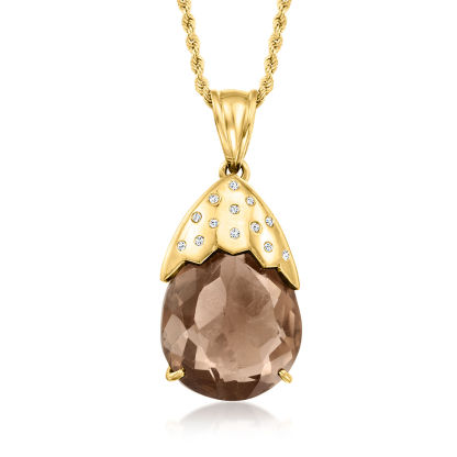 Sotiya Chocolate Pear Cut Hazelnut Design Necklace Sterling Silver-Sotiya
