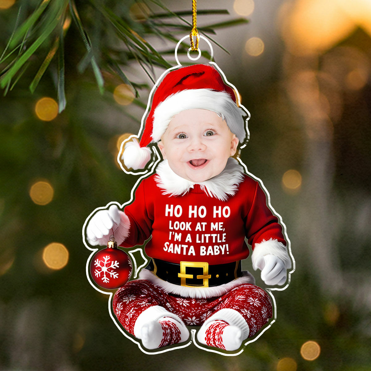 Sotiya Personalized Christmas Baby Ornament with Customized Photos Christmas Gifts-Sotiya