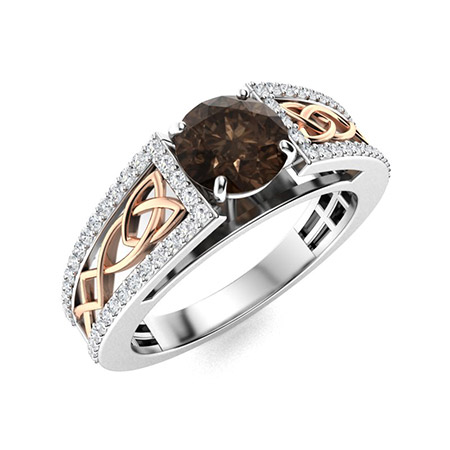 Sotiya Vintage Celtic Knot Round Cut Engagement Ring Sterling Silver-Sotiya