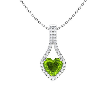 Sotiya Customizable 12 Birthstone Heart Cut Necklace Sterling Silver-Sotiya
