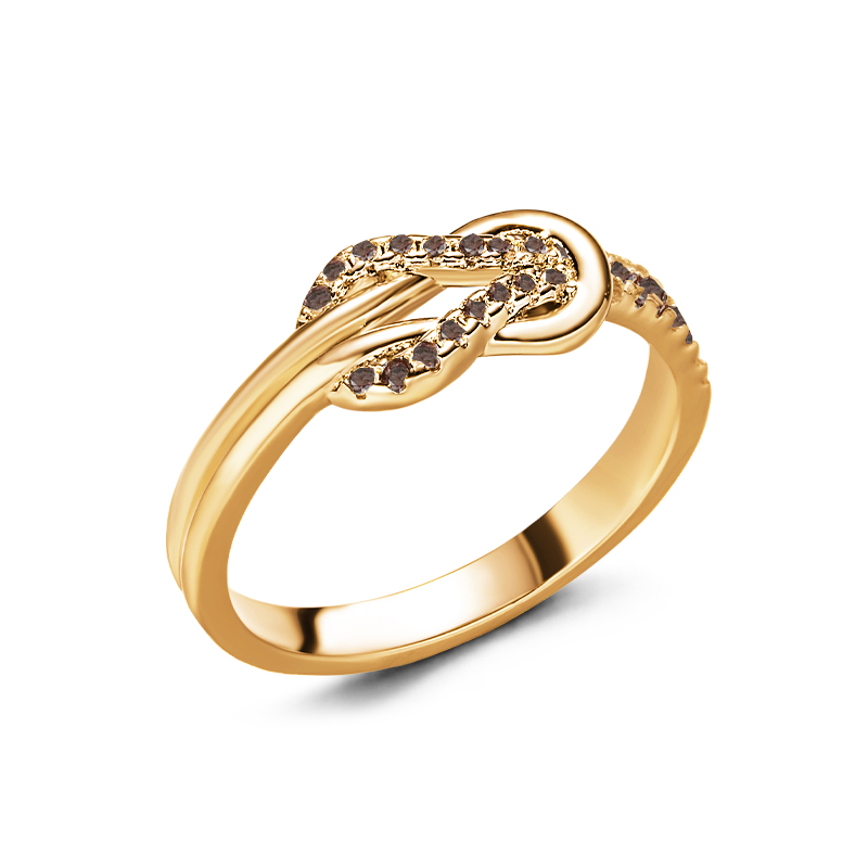 Sotiya Love Knot Coffee Women's Wedding Ring Sterling Silver-Sotiya