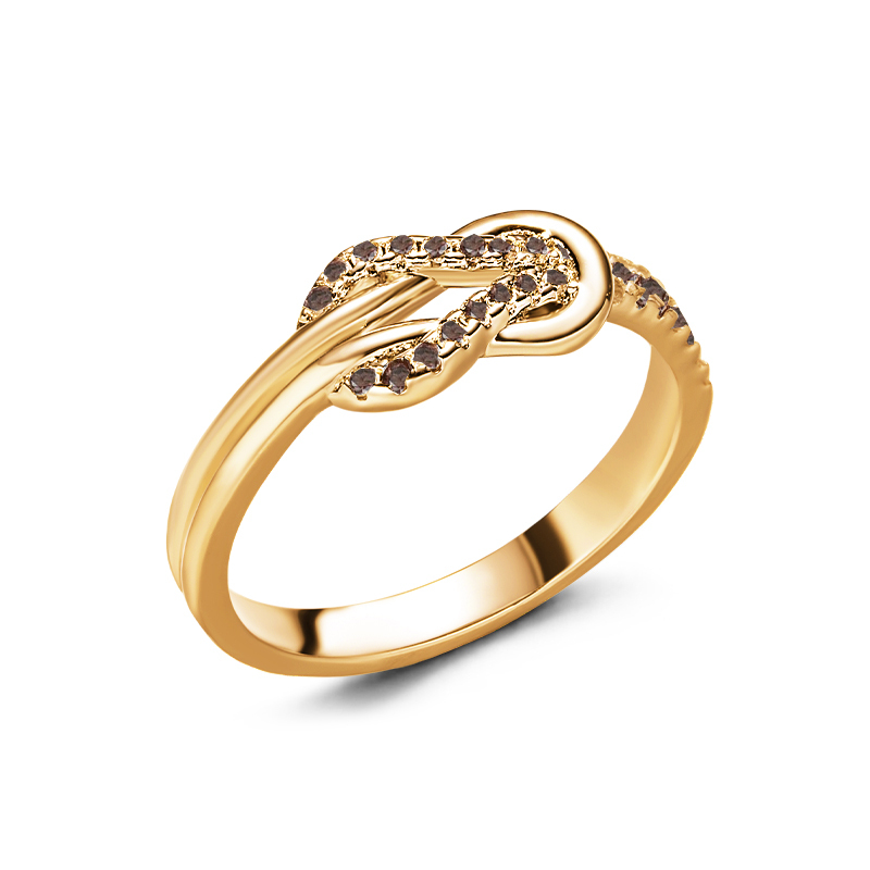 Sotiya Love Knot Coffee Women's Wedding Ring Sterling Silver-Sotiya