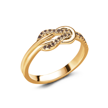 Sotiya Love Knot Coffee Women's Wedding Ring Sterling Silver-Sotiya