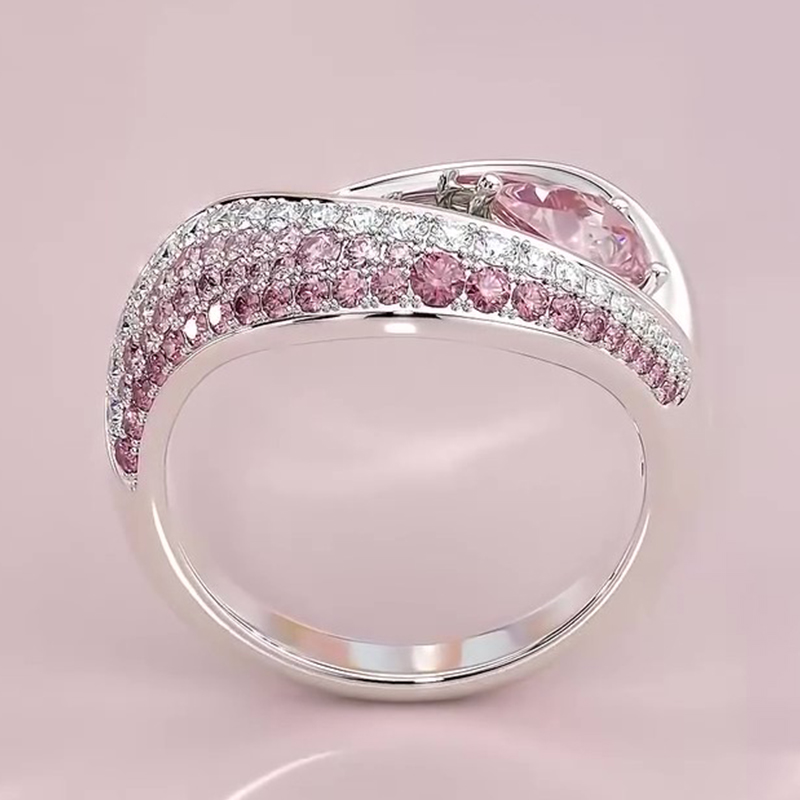 Sotiya Curved Pear Cut Cocktail Ring Sterling Silver-Sotiya